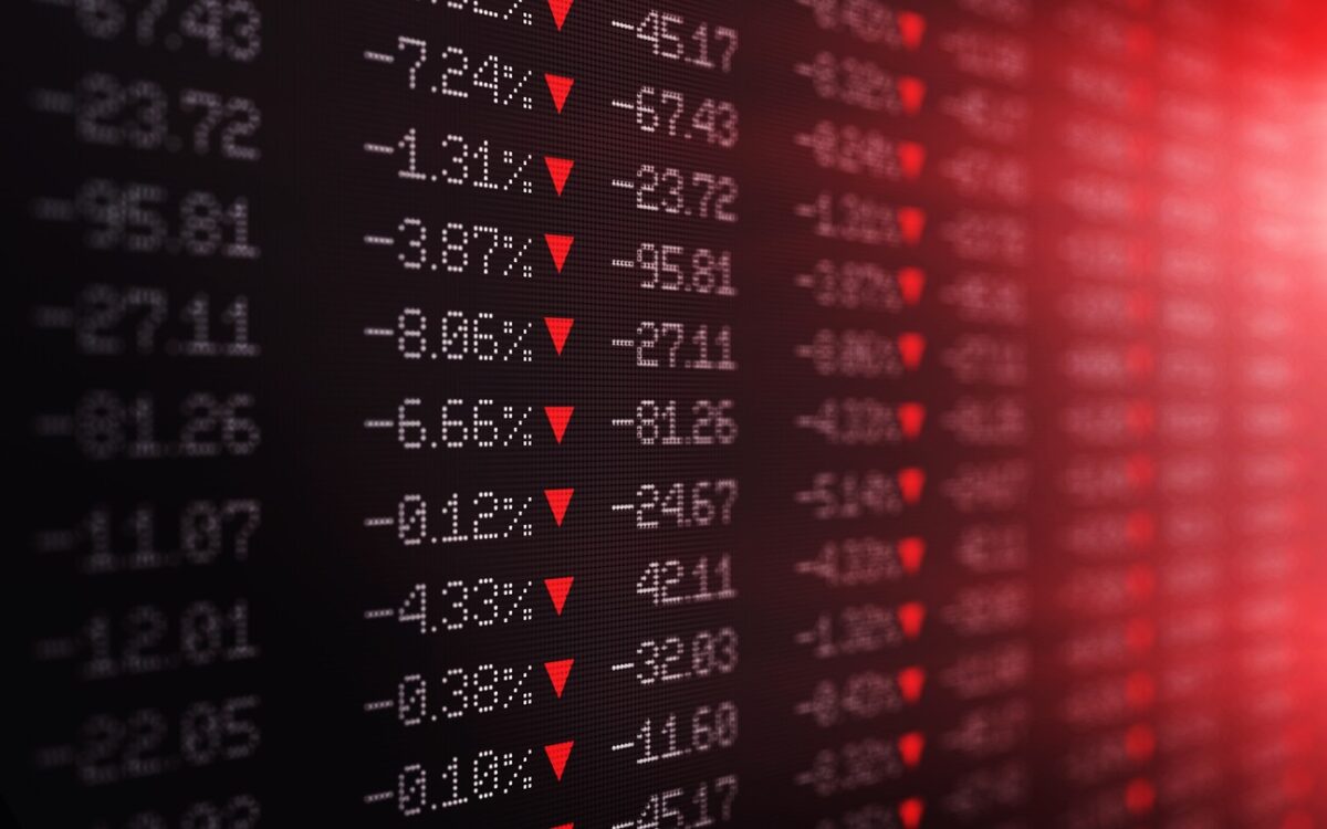 Trading board is showing a crash in stock exchange market