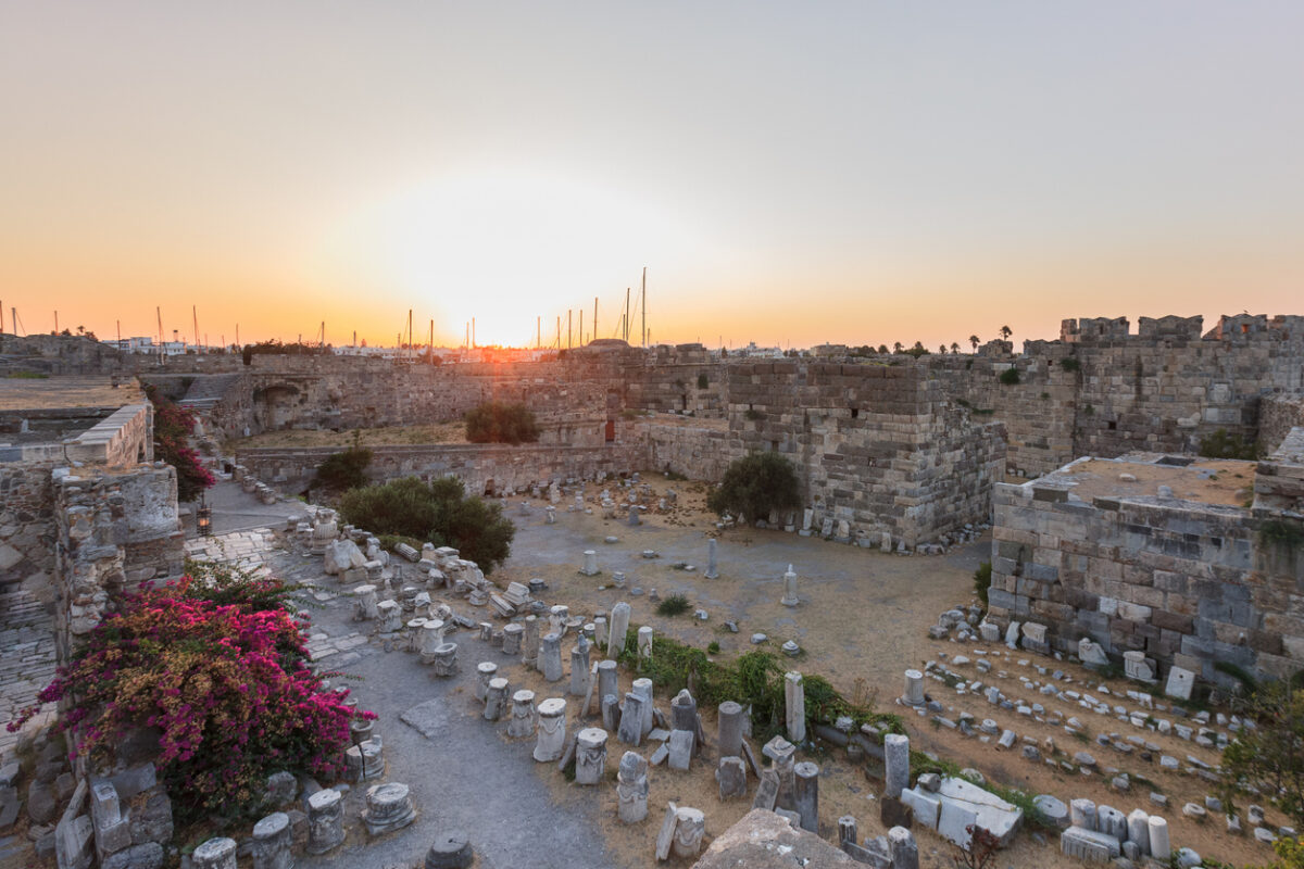 ruins in the fortress of Kos, Greece