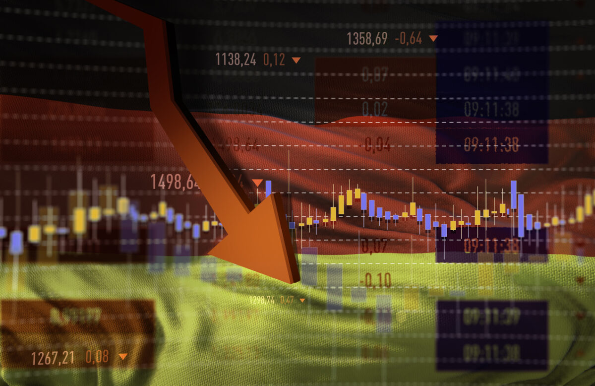 The flag of Germany on Stock Market Data