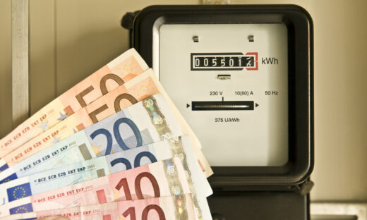 Electric meter and euro banknotes