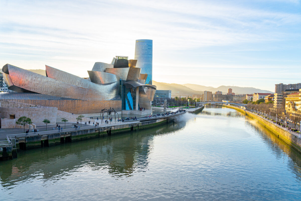 viewpoint from the Salbeko Zubia bridge to the area surrounding the Guggenheim Museum.Bilbao-Basque Country-Spain