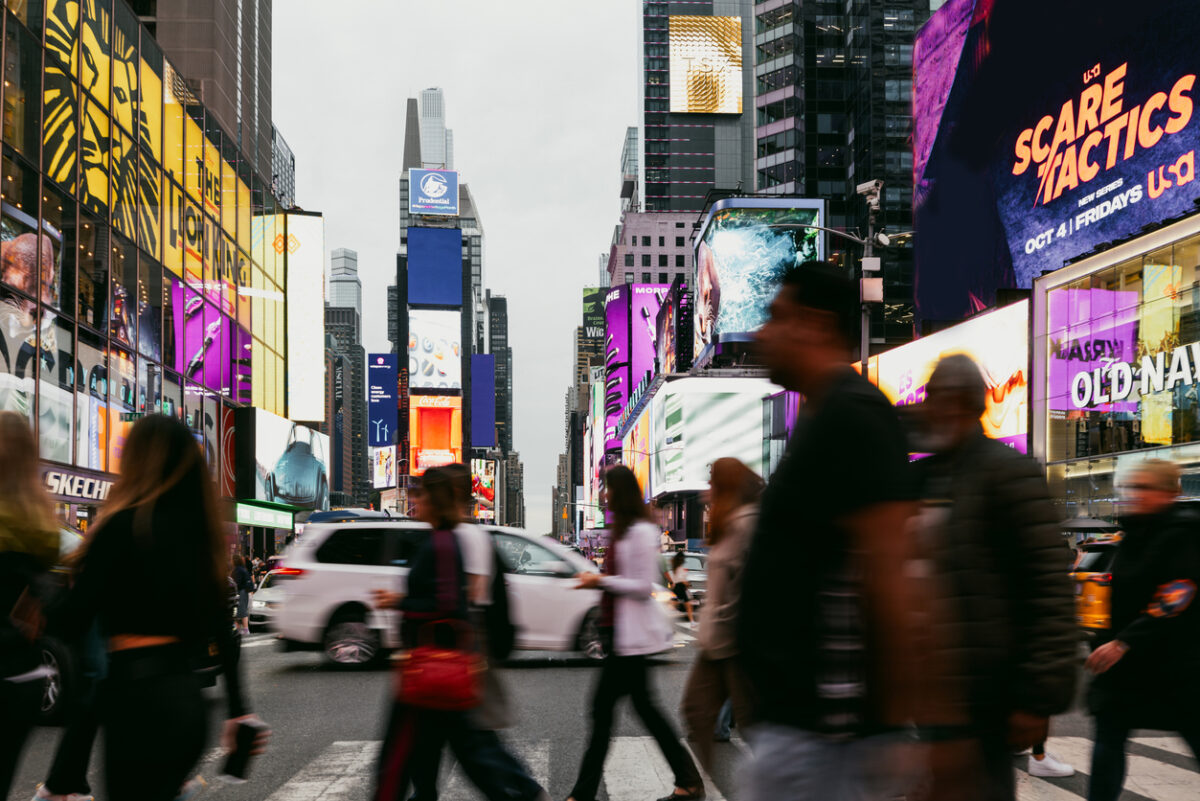 People walking in Times Square, New York