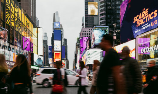 People walking in Times Square, New York