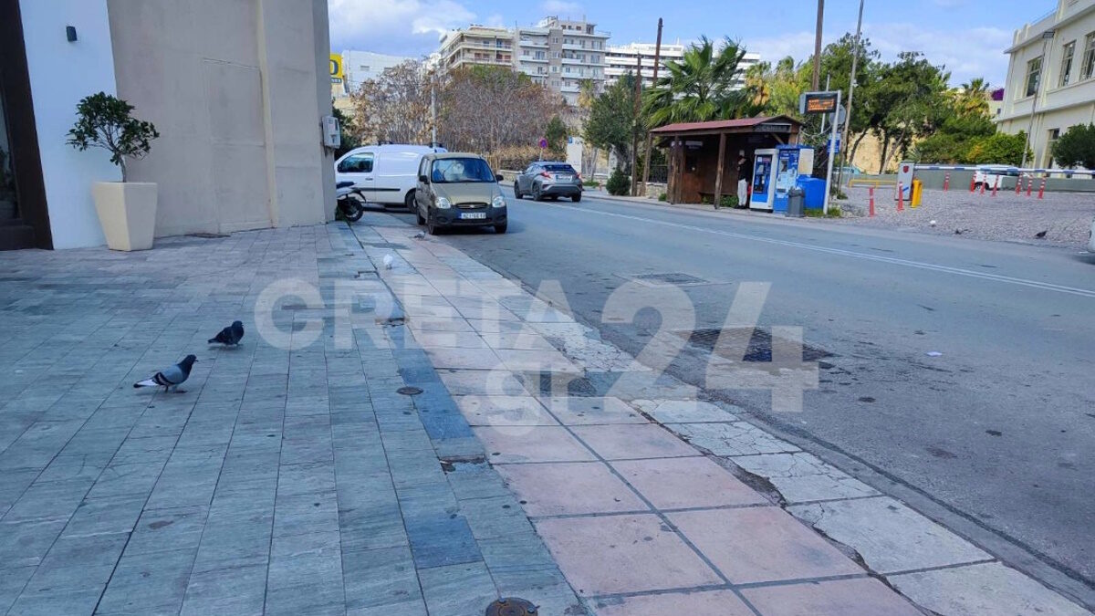 Το σημείο όπου έπεσαν πυροβολισμοί στο Ηράκλειο