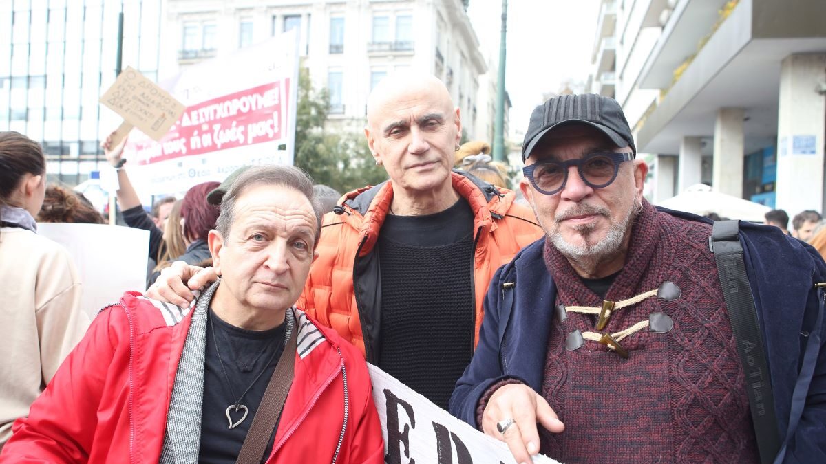 Σπύρος Μπιμπίλας-Μιχαήλ Άνθης και Γιάννης Ζουγανέλης στη μεγάλη συγκέντρωση για τα Τέμπη