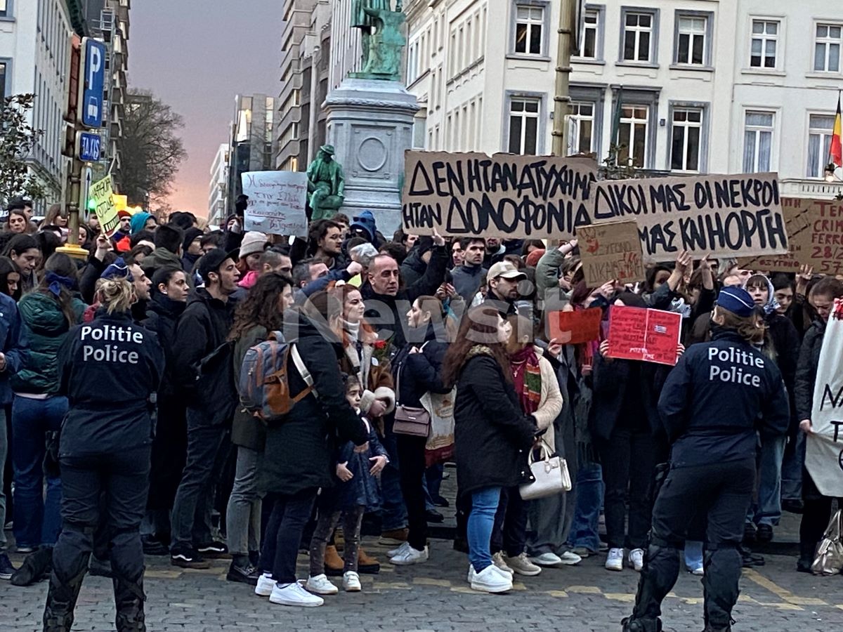 Εκατοντάδες ομογενείς συγκεντρώθηκαν έξω από το Ευρωπαϊκό κοινοβούλιο