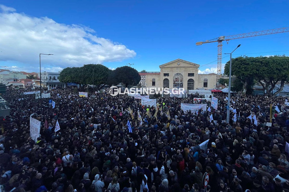 Συλλαλητήριο για τα Τέμπη στα Χανιά