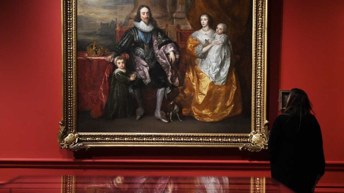 Πίνακας με τίτλο «Charles I with Henrietta Maria and Prince Charles and Princess Mary» του Anthony van Dyck εκτίθεται στη Βασιλική Ακαδημία Τεχνών στο Λονδίνο