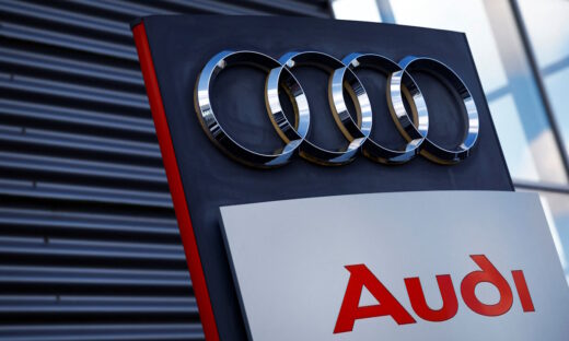 A logo of Audi is seen outside a car dealer in Nijmegen