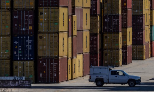 Cargo ship at the port of Oakland