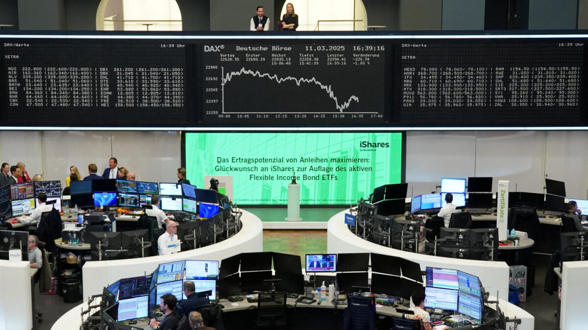 German share price index DAX graph is pictured at the stock exchange in Frankfurt, Germany