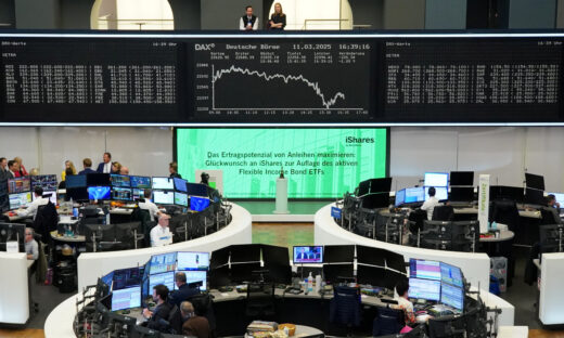 German share price index DAX graph is pictured at the stock exchange in Frankfurt, Germany