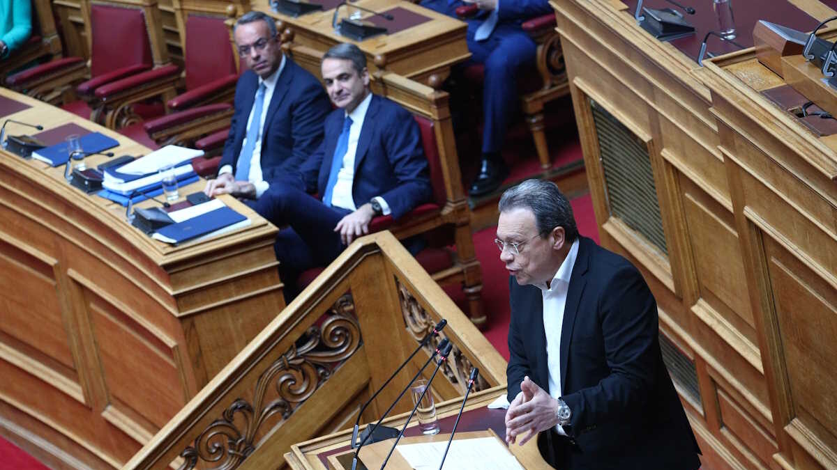 Ο Σωκράτης Φάμελλος μιλά στη συζήτηση προ ημερησίας διατάξεως στην Ολομέλεια της Βουλής για τα Τέμπη