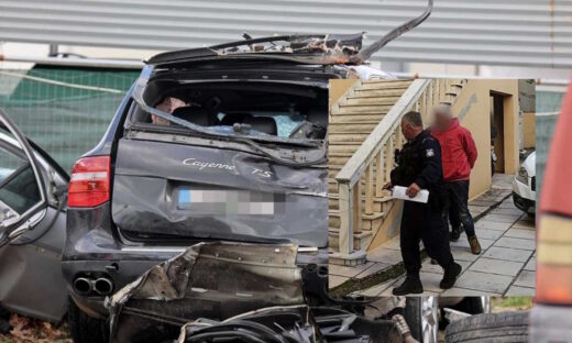 Η Porsche του οδηγού που προκάλεσε το τροχαίο δυστύχημα στα Χανιά