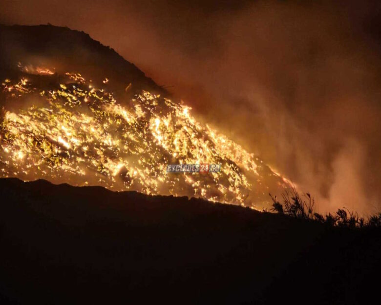 Σύρος: Φωτιά σε χωματερή στη θέση Κοράκι