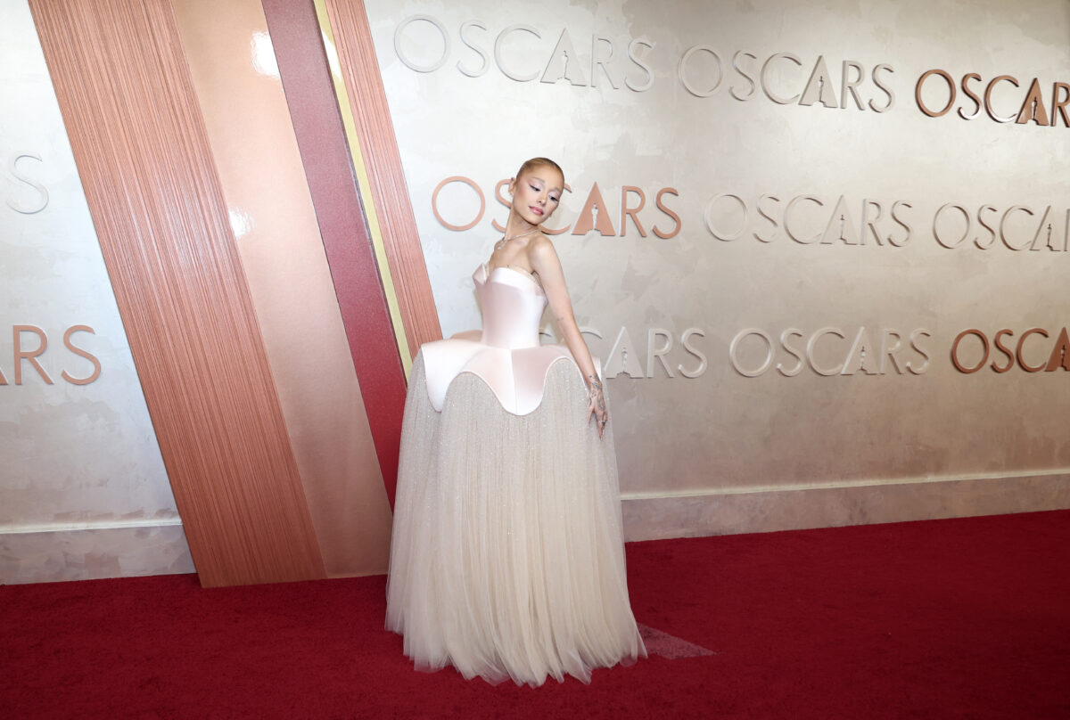 Ariana Grande poses on the red carpet during the Oscars arrivals at the 97th Academy Awards in Hollywood, Los Angeles, California, U.S., March 2, 2025. REUTERS