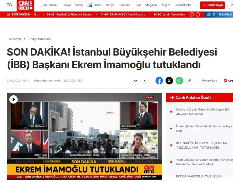 Το δημοσίευμα του CNN Turkey