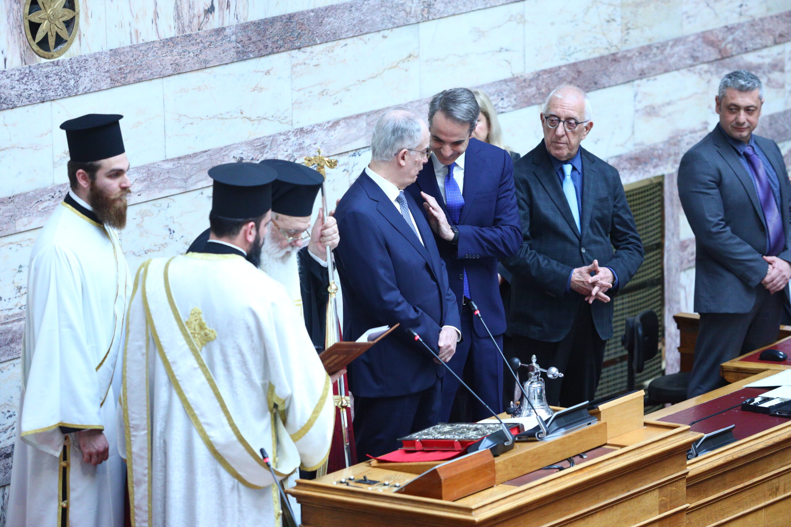 Κωνσταντίνος Τασούλας, Κυριάκος Μητσοτάκης και Νικήτας Κακλαμάνης