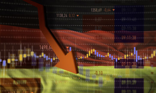 Stock Market Data infront of a German flag illustration