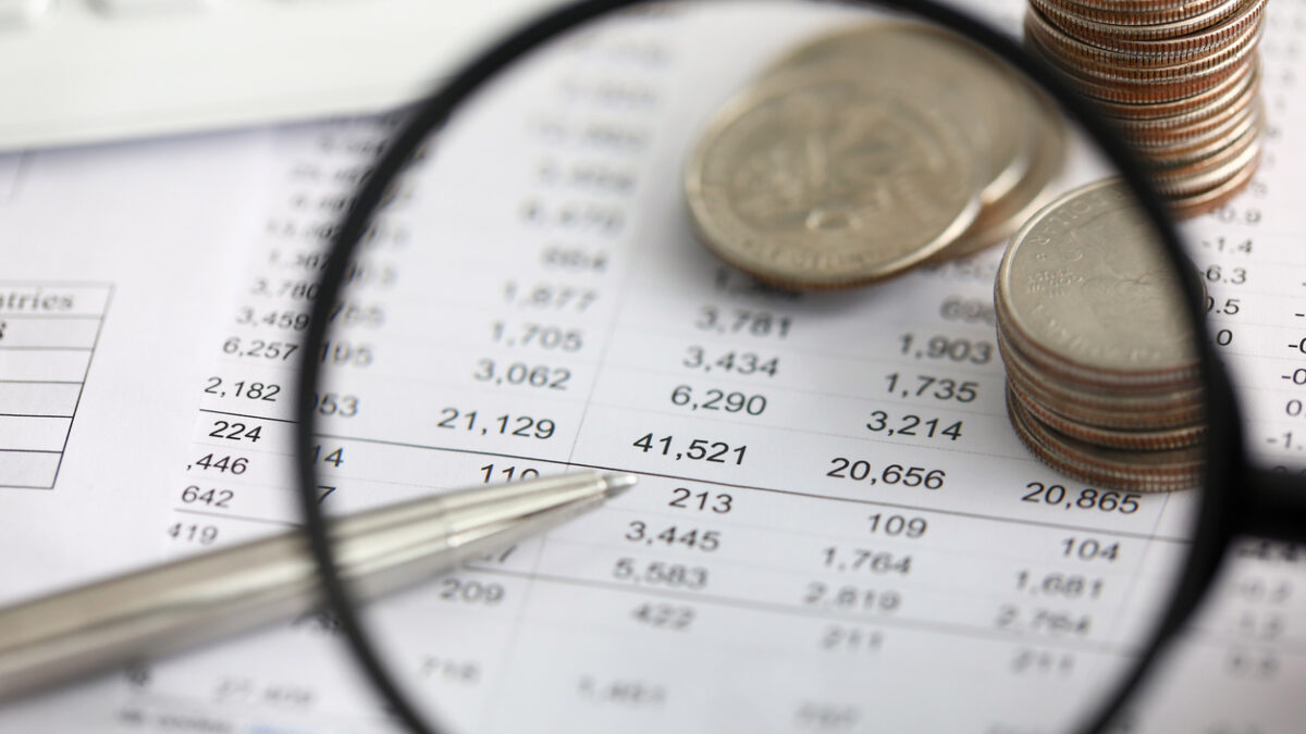 View at financial details in table thru magnifying glass