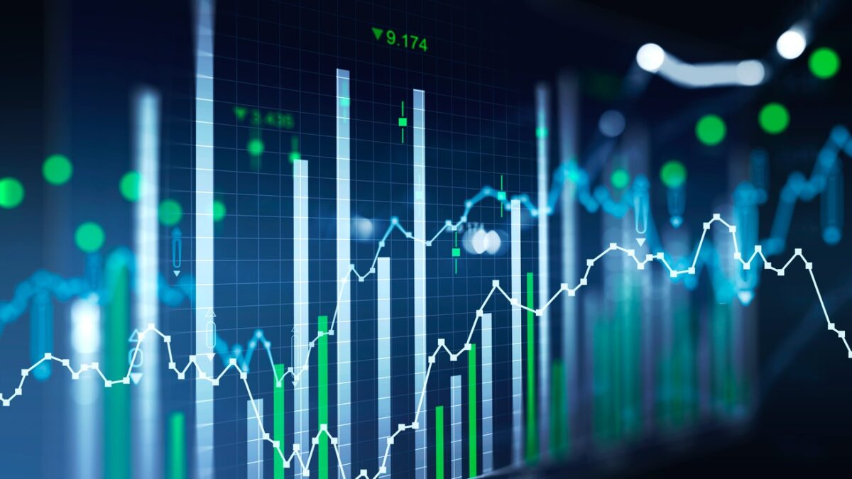 Financial chart and rising graph