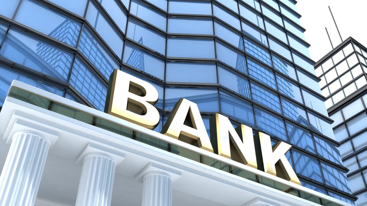 Building and bank sign