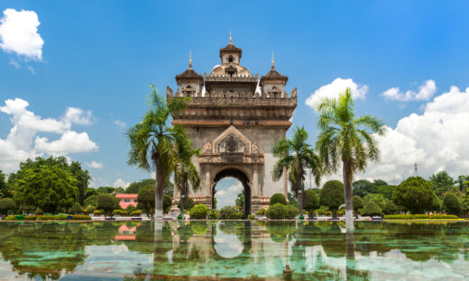 Patuxai Monument In Vientiane, travel destination and place of interest in Laos