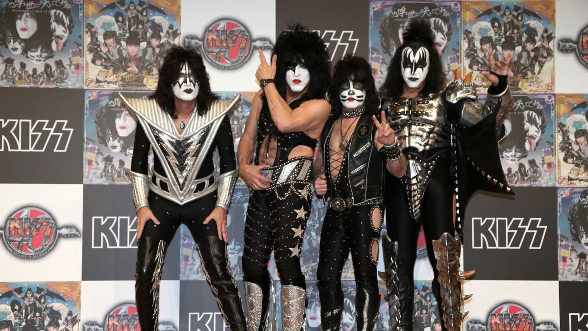 Μέλη της rock μπάντας KISS, από αριστερά, Tommy Thayer, Paul Stanley, Eric Singer και Gene Simmons