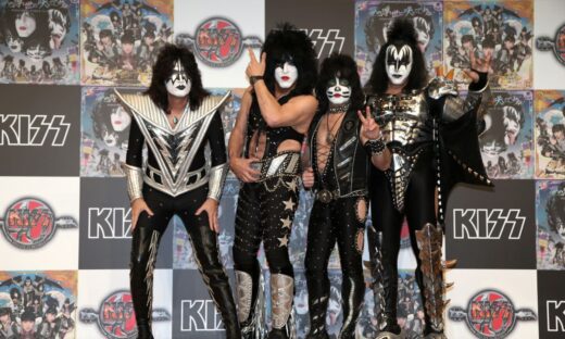 Μέλη της rock μπάντας KISS, από αριστερά, Tommy Thayer, Paul Stanley, Eric Singer και Gene Simmons