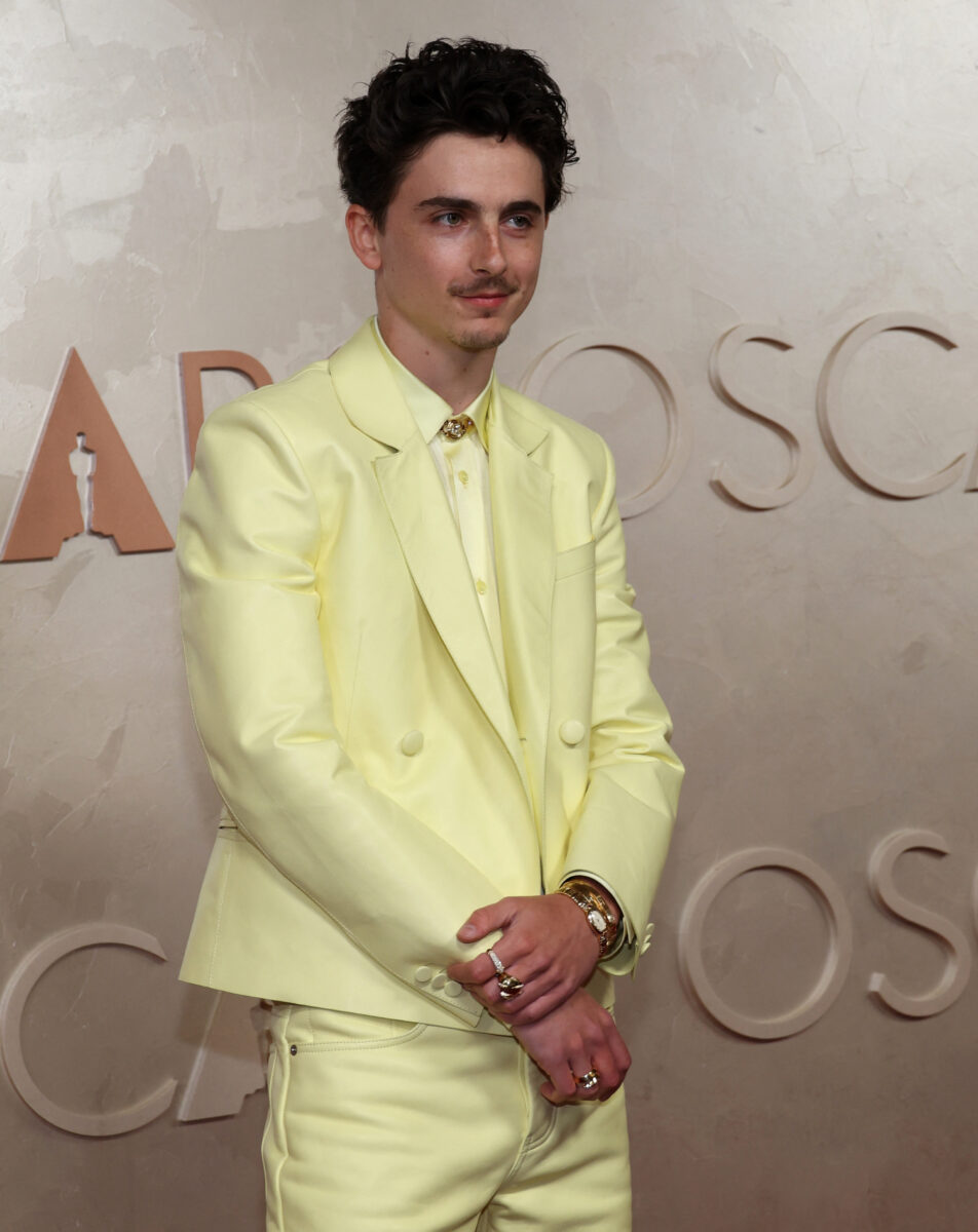 Timothee Chalamet poses on the red carpet during the Oscars arrivals at the 97th Academy Awards in Hollywood, Los Angeles, California, U.S., March 2, 2025. REUTERS