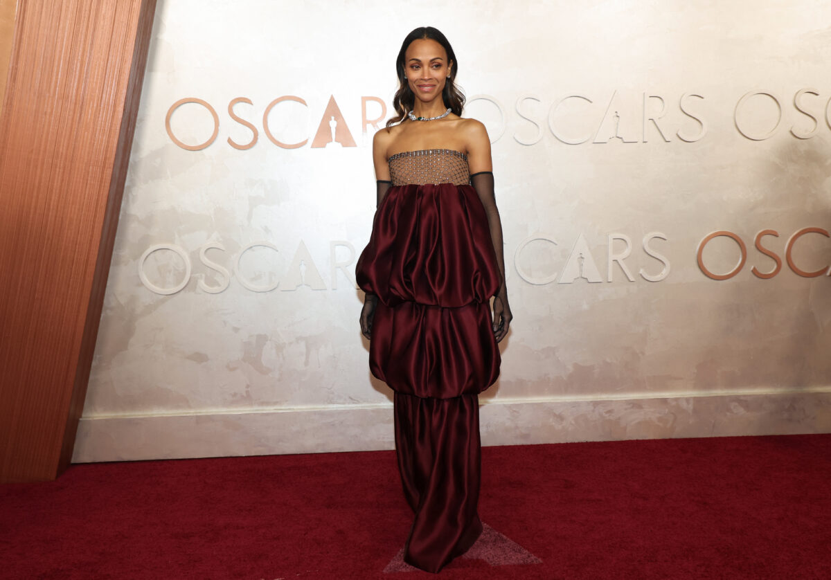 Zoe Saldana poses on the red carpet during the Oscars arrivals at the 97th Academy Awards in Hollywood, Los Angeles, California, U.S., March 2, 2025. REUTERS