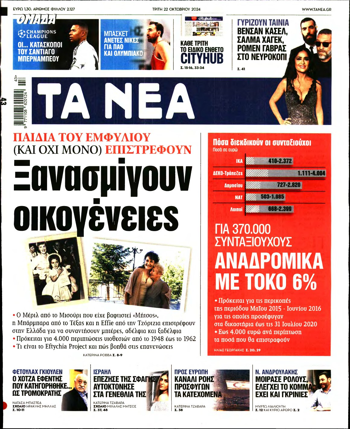 ΤΑ ΝΕΑ – 22/10/2024