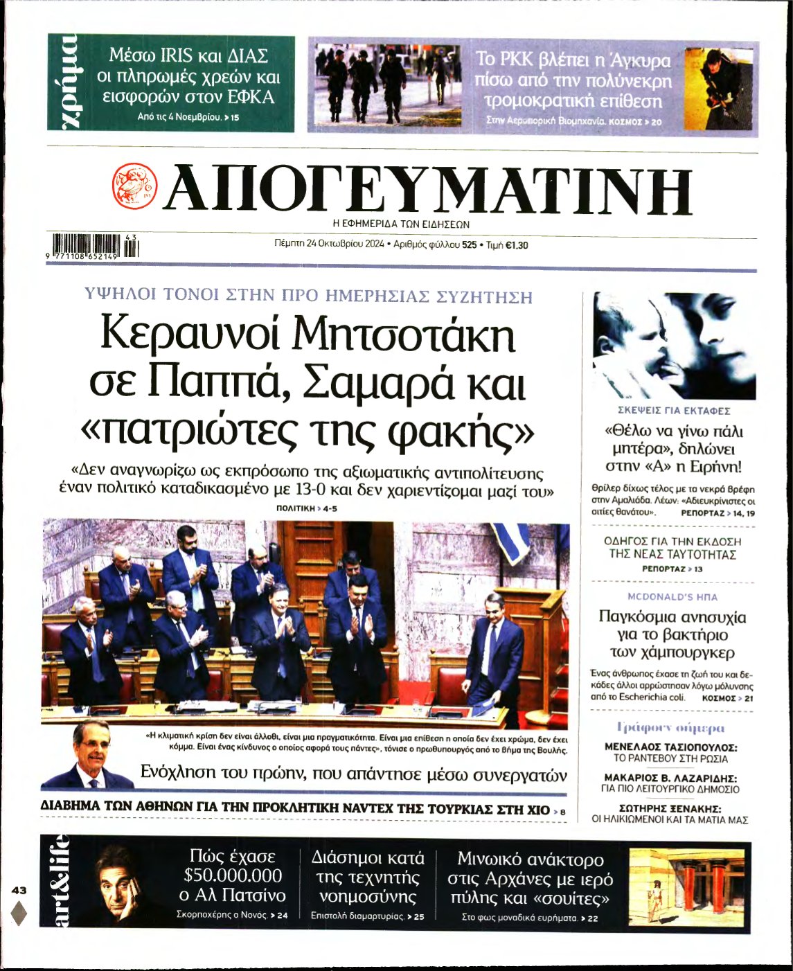 ΑΠΟΓΕΥΜΑΤΙΝΗ – 24/10/2024