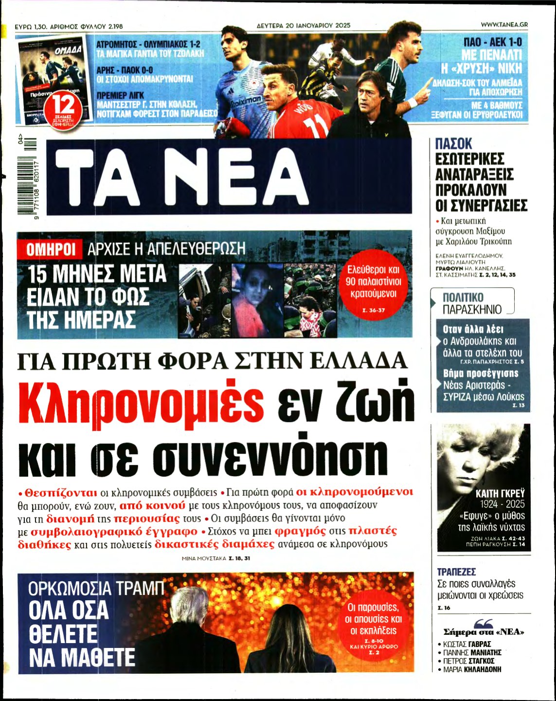 ΤΑ ΝΕΑ – 20/01/2025