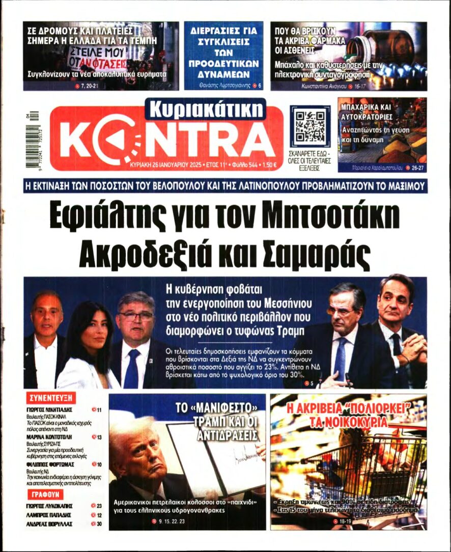 ΚΥΡΙΑΚΑΤΙΚΗ KONTRA NEWS – 26/01/2025