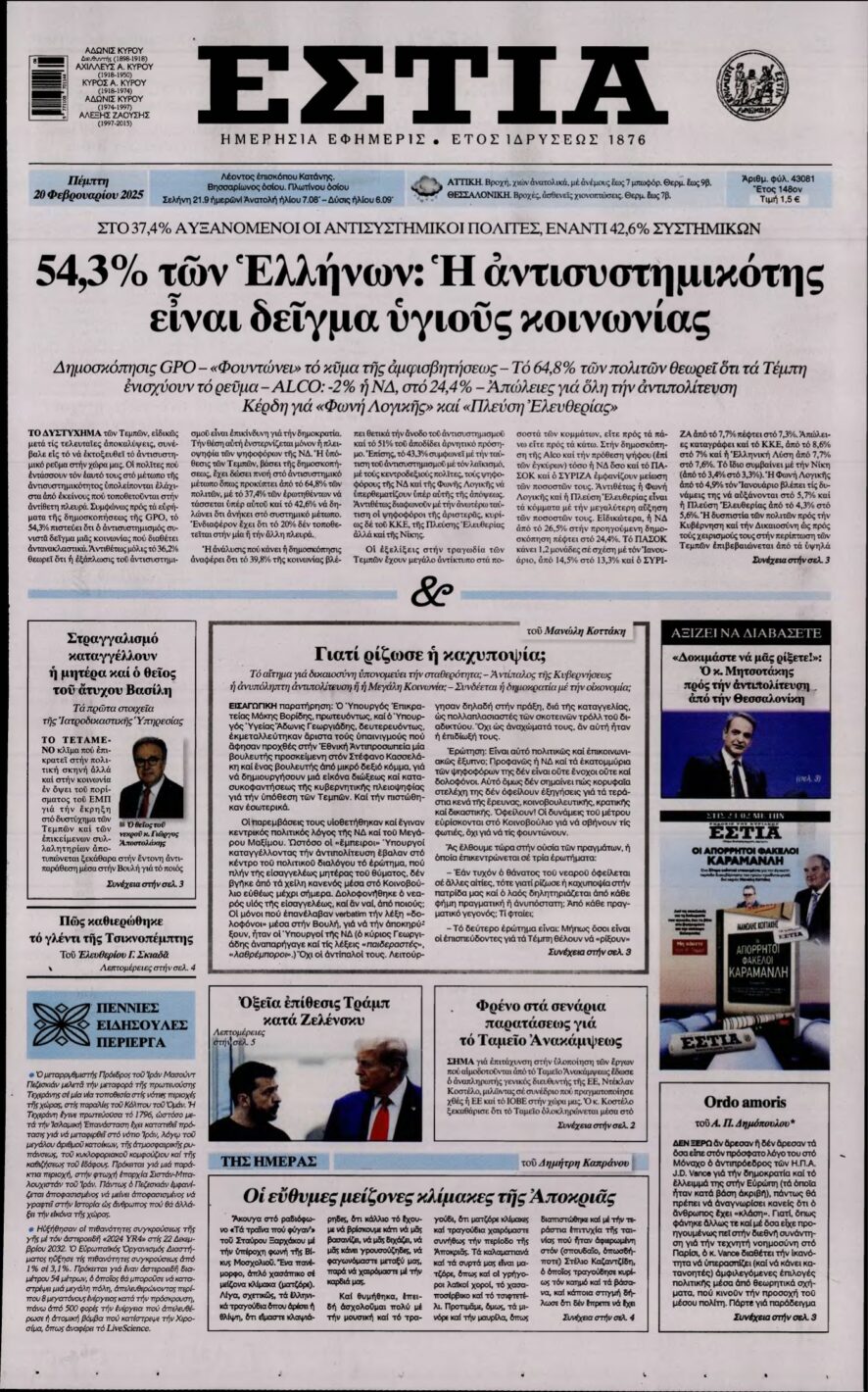 ΕΣΤΙΑ – 20/02/2025