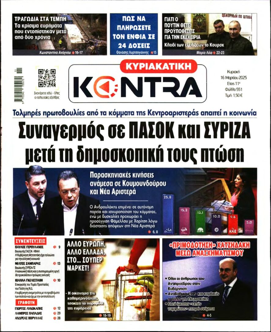 ΚΥΡΙΑΚΑΤΙΚΗ KONTRA NEWS – 16/03/2025